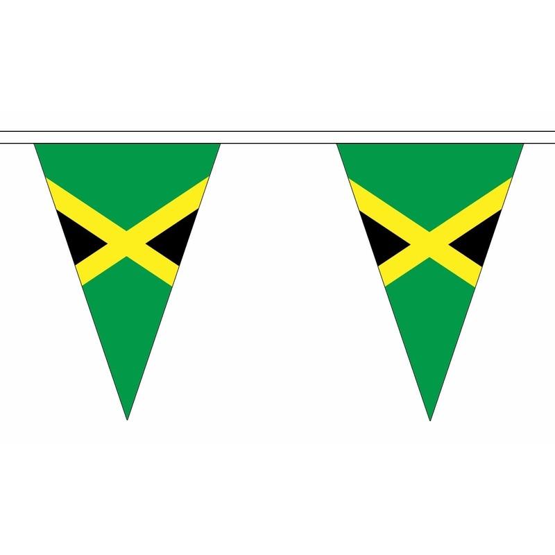 Jamaica slinger met puntvlaggetjes 5 meter AlleKleurenShirts Landen versiering en vlaggen