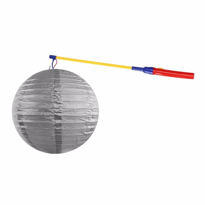 Lampionset zilver 35 cm met lampionstokje Geen Beste kwaliteit