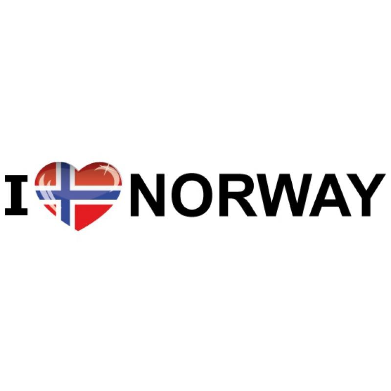 Landen versiering en vlaggen Landen sticker I Love Norway