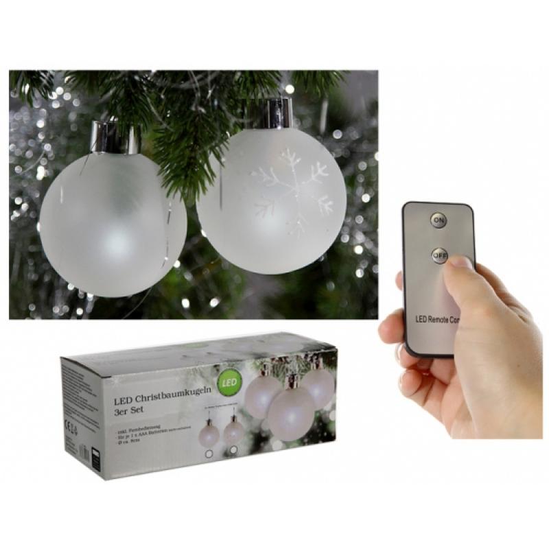 Lichtgevende kerstballen 3 stuks Geen Kerst feestartikelen