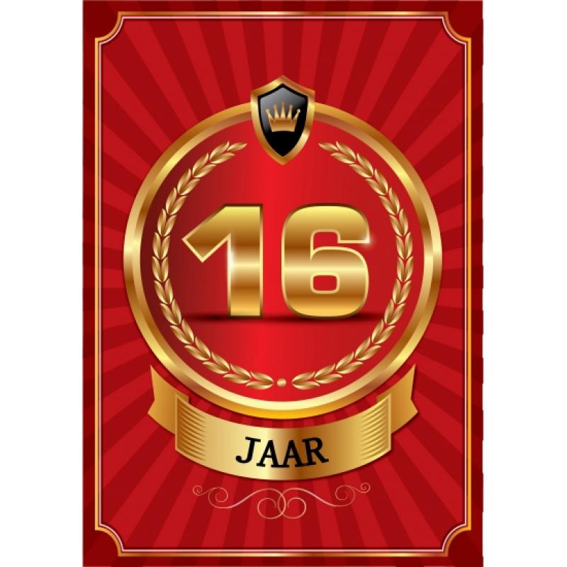 Leeftijd feestartikelen Shoppartners Luxe 16 jaar verjaardag poster