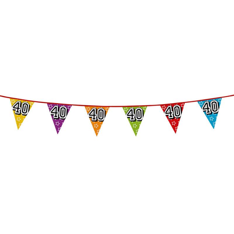 Leeftijd feestartikelen AlleKleurenShirts Vlaggenlijn 40 jaar feestje