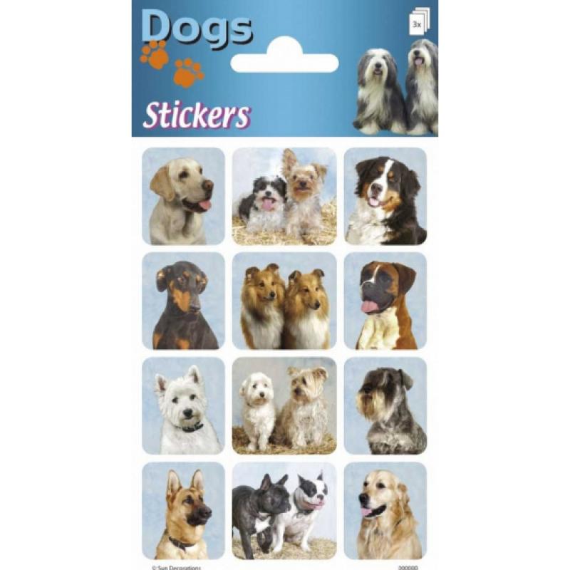 Honden stickers 3 vellen Geen Schoolspullen