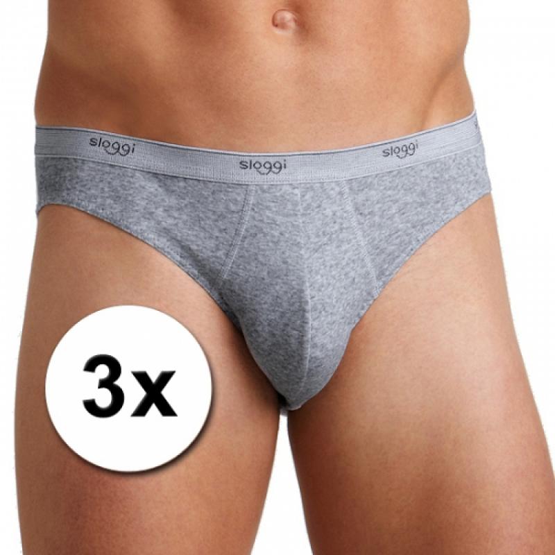 3x Sloggi basic mini slip heren grijs Sloggi Ondergoed en Lingerie