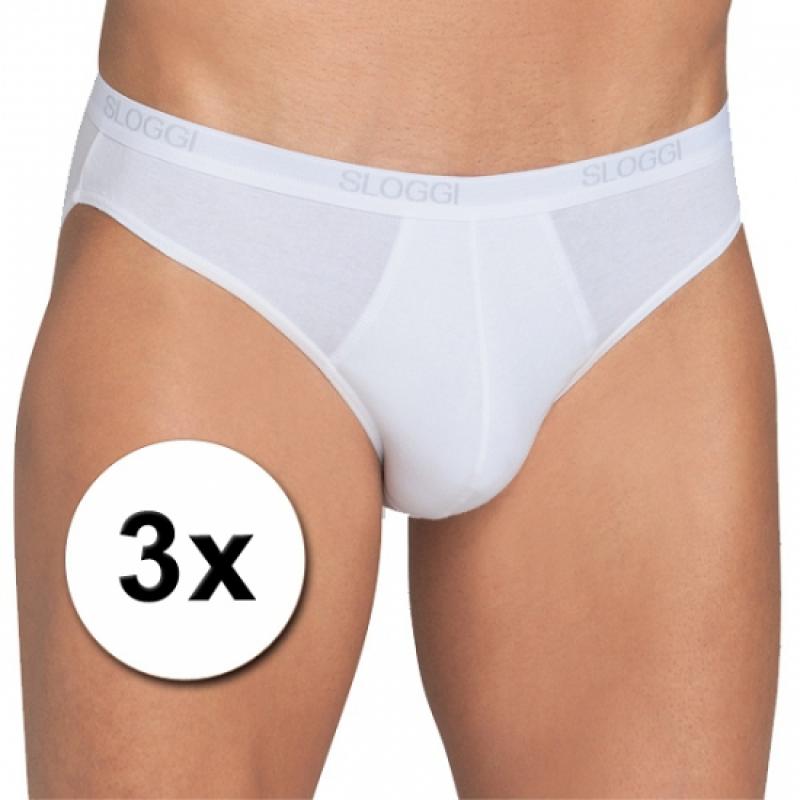 Sloggi 3x Sloggi basic mini slip heren wit Ondergoed en Lingerie