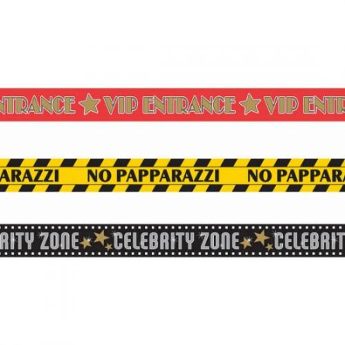 Thema feestartikelen Bellatio Afzetlinten setje Hollywood thema 3 stuks