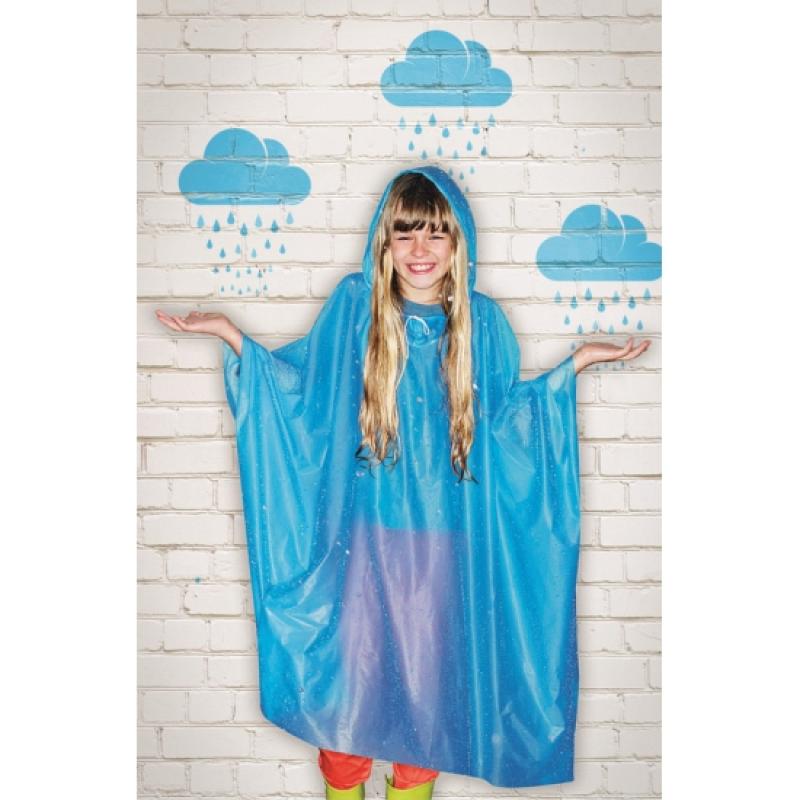 Regenpakken en poncho Bellatio Blauwe regenponcho voor kinderen