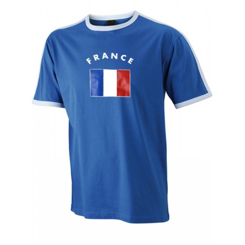 Shoppartners Blauw heren shirt Frankrijk Landen versiering en vlaggen