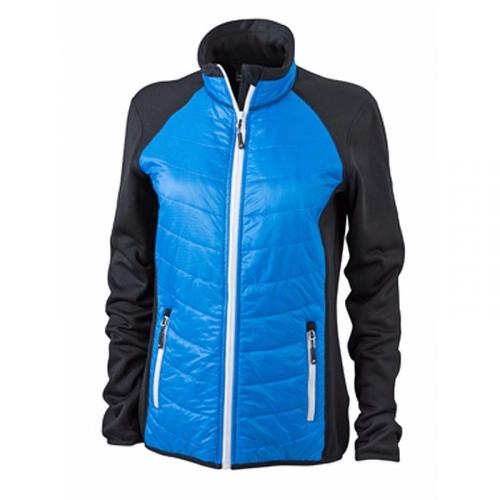 Jassen en bodywarmers Myrtle Beach Dames hybride jas zwart blauw en wit