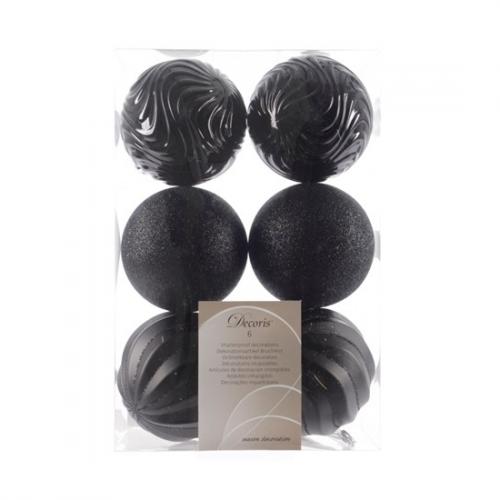 Grote zwarte kerstballen 10 cm Bellatio nieuw