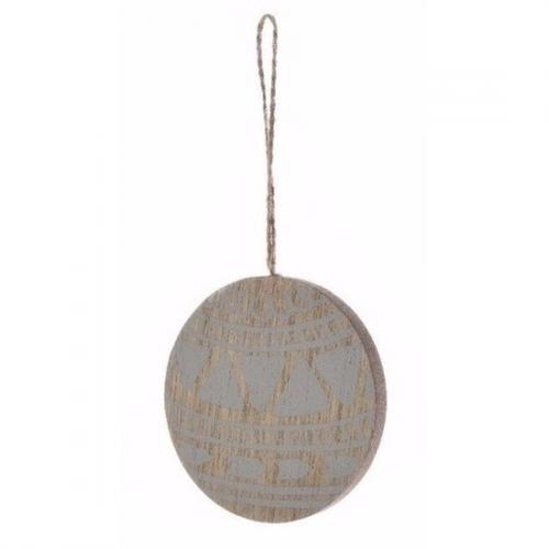 Kerstboom decoratie bal hanger hout blauw 8 cm Bellatio laagste prijs