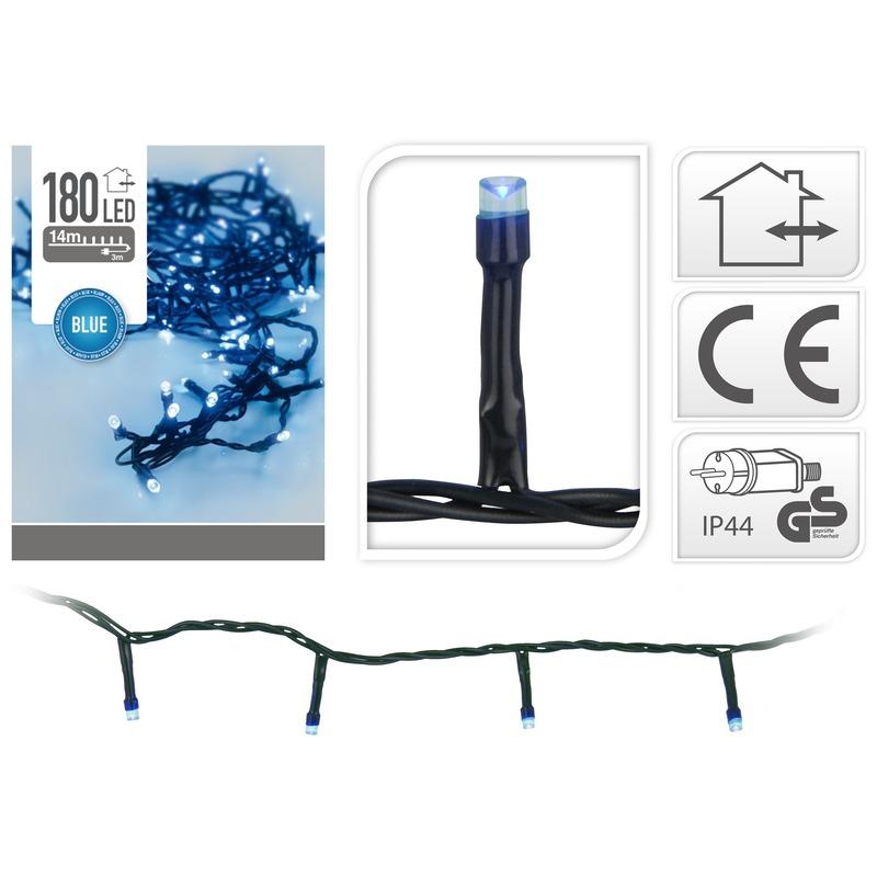Kerst feestartikelen Geen Kerstverlichting blauw 180 LED lampjes