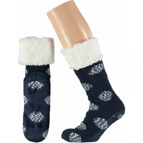 Navy dames huissokken Lets Stay Home Apollo Sokken en Panty's