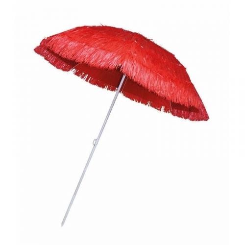 Hawaii feestartikelen Rieten strand parasol rood