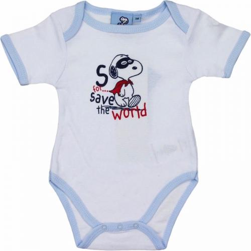 Overige kleding Snoopy Snoopy korte mouw rompertje wit lichtblauw