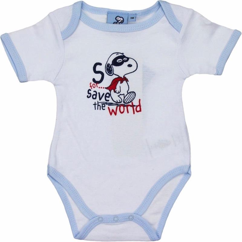 Overige kleding Snoopy Snoopy korte mouw rompertje wit lichtblauw