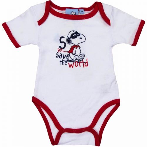 Overige kleding Snoopy korte mouw rompertje wit rood