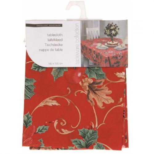 Kerst feestartikelen Geen Tafelkleed kerst rood 180 x 130 cm