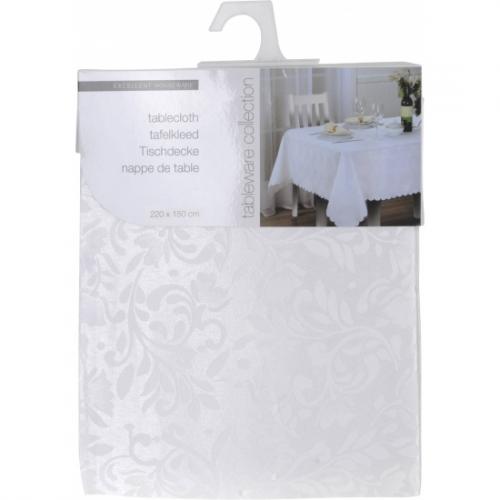 Tafelkleed wit parelmoer 220 x 150 cm Geen Kerst feestartikelen