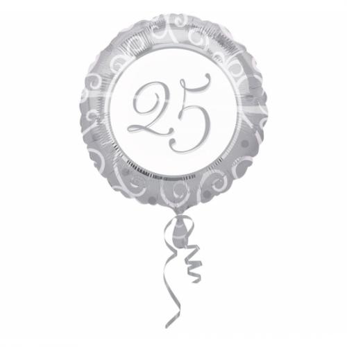 Feestartikelen diversen Ballon helium met 25 zilver