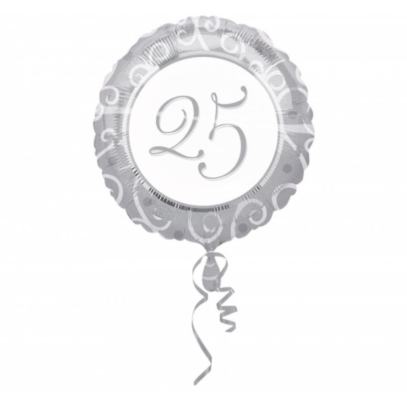 Feestartikelen diversen Ballon helium met 25 zilver