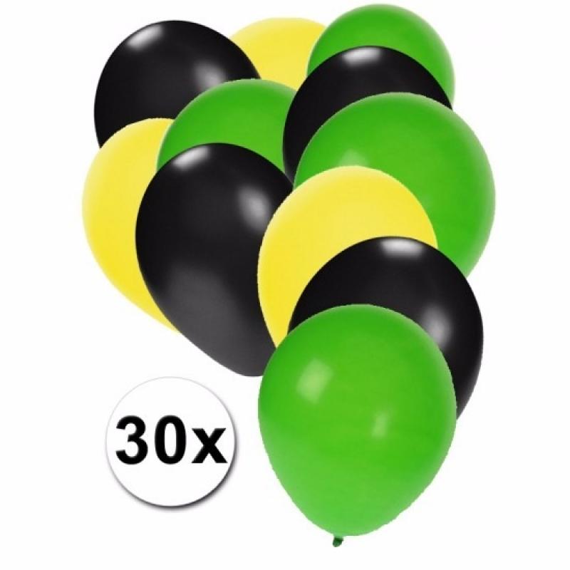 Ballonnen geel zwart groen 30 stuks Fun Feest party gadgets Feestartikelen diversen