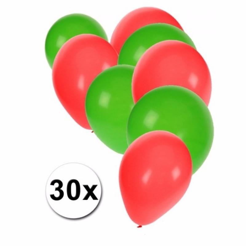 Kopen? 30% Korting Ballonnen groen rood 30 stuks