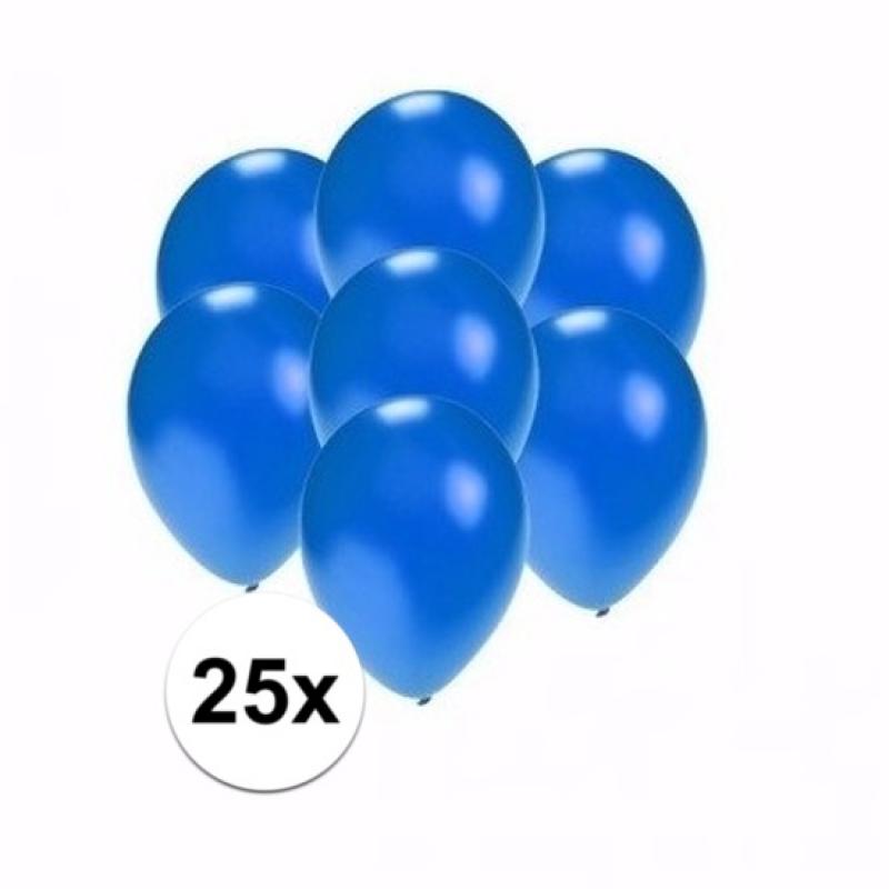 Mini metallic blauwe ballonnetjes 25 stuks Shoppartners beste