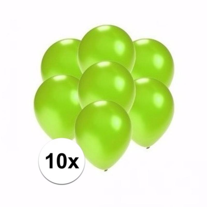 Feestartikelen diversen Mini metallic groene ballonnetjes 10 stuks