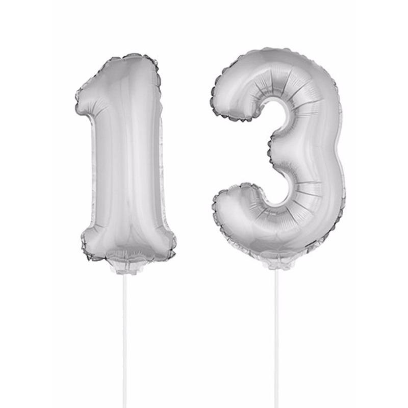 Bierfeest artikelen Opblaas cijfer 13 folie ballon 41 cm Leeftijd feestartikelen