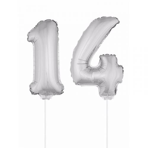 Leeftijd feestartikelen Bierfeest artikelen Opblaas cijfer 14 folie ballon 41 cm