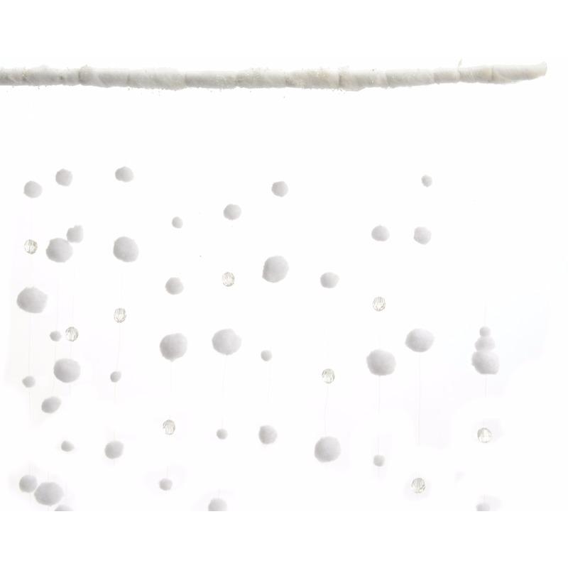Sneeuwballen gordijn 90 x 200 cm Geen Kerst feestartikelen