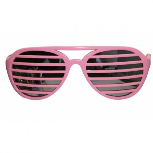 Geen Carnaval Roze lamellen bril Fun en Feest brillen