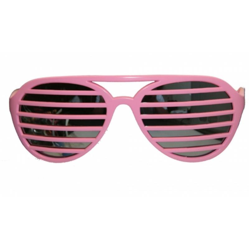 Geen Carnaval Roze lamellen bril Fun en Feest brillen