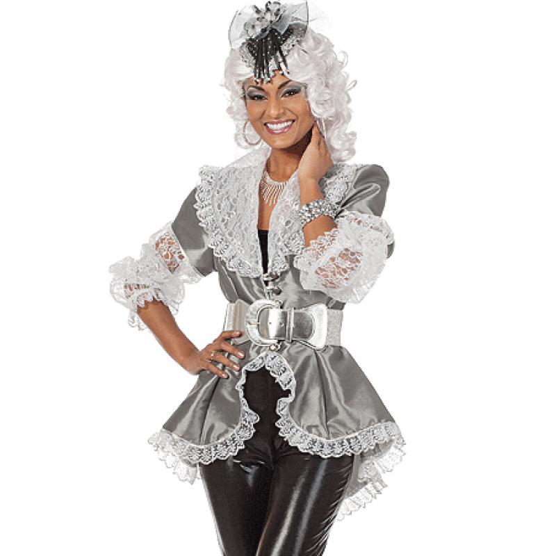 Geschiedenis kostuums Carnavalskostuum winkel Carnaval Zilver dames jasje met kant