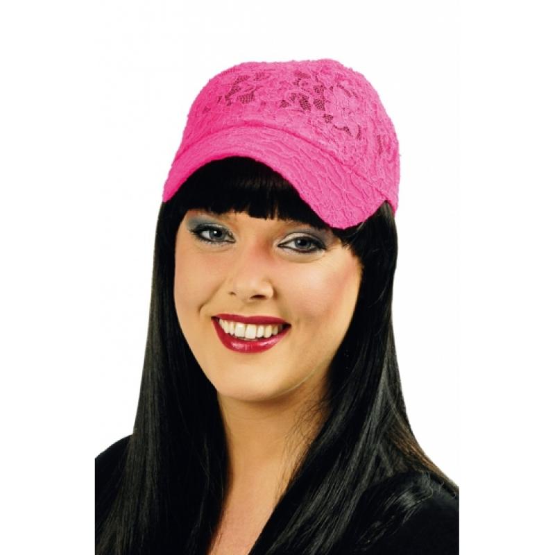 Feest hoeden Carnavalskostuum winkel Felroze neon petjes voor dames
