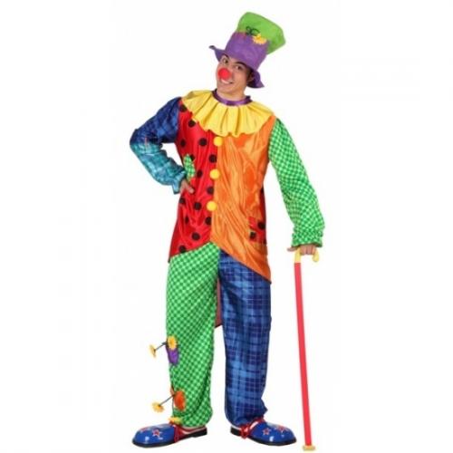 Gekleurd clowns kostuum voor mannen Carnavalskostuum winkel Beroepen kostuums