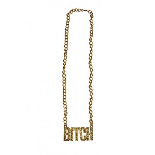 Gouden bling ketting Bitch Carnavalskostuum winkel laagste prijs