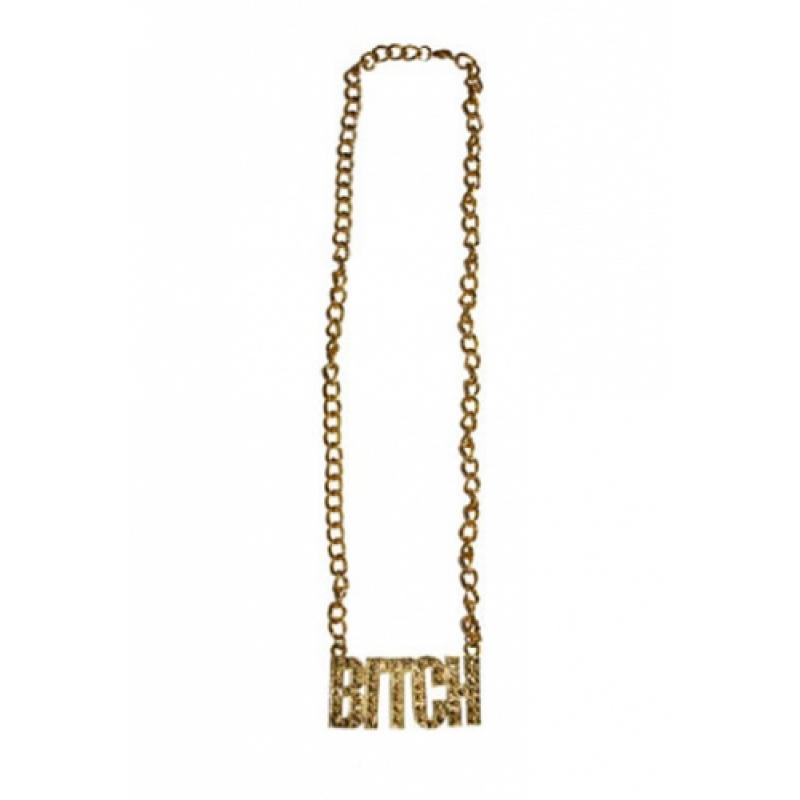 Gouden bling ketting Bitch Carnavalskostuum winkel laagste prijs