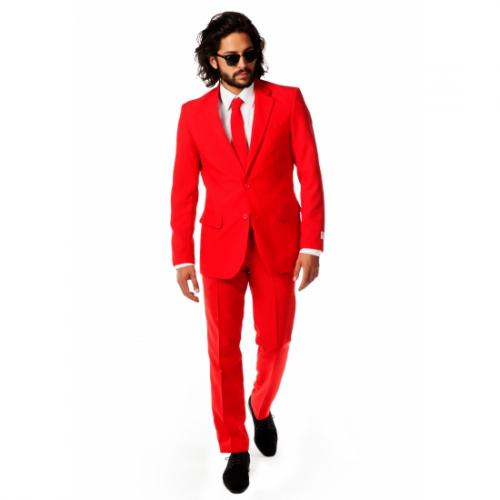 Soorten kostuums Luxe rood heren kostuum