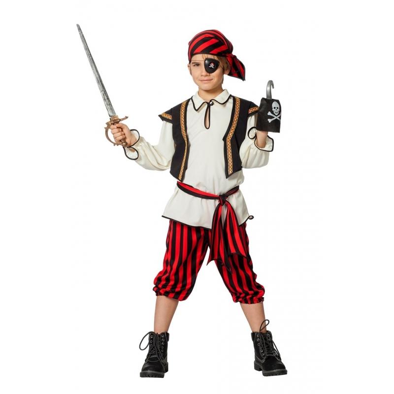 Carnavalskostuum winkel Piraten kostuum rood zwart voor jongens Geschiedenis kostuums