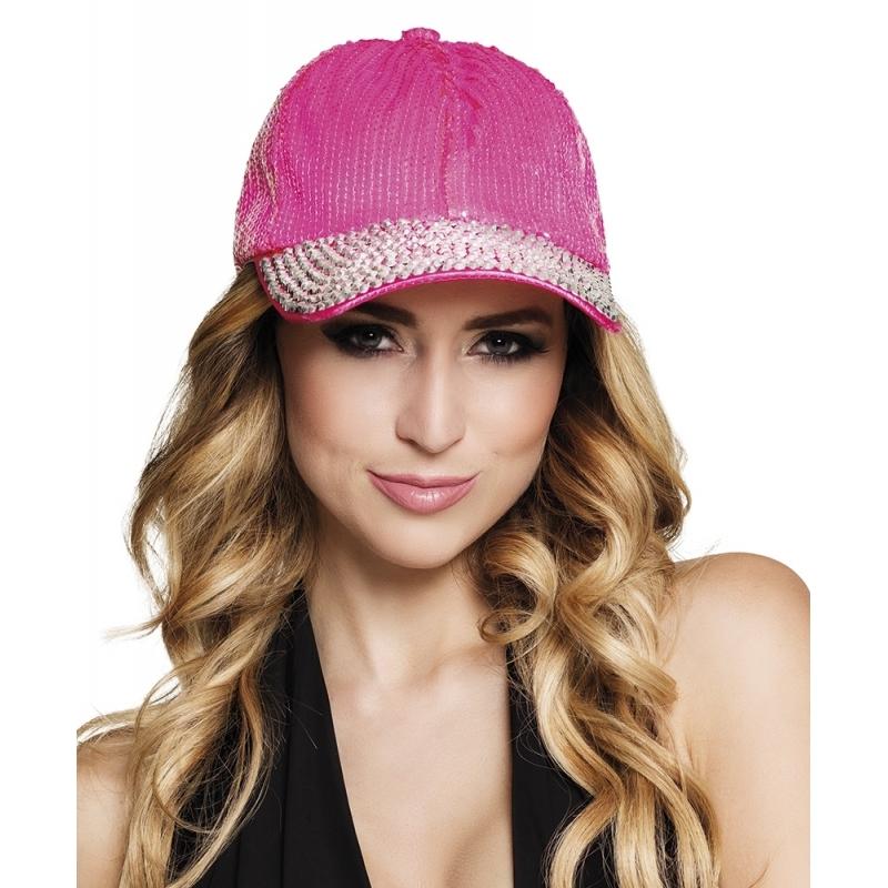 Carnavalskostuum winkel Roze pet met strass steentjes en pailletten Feest hoeden