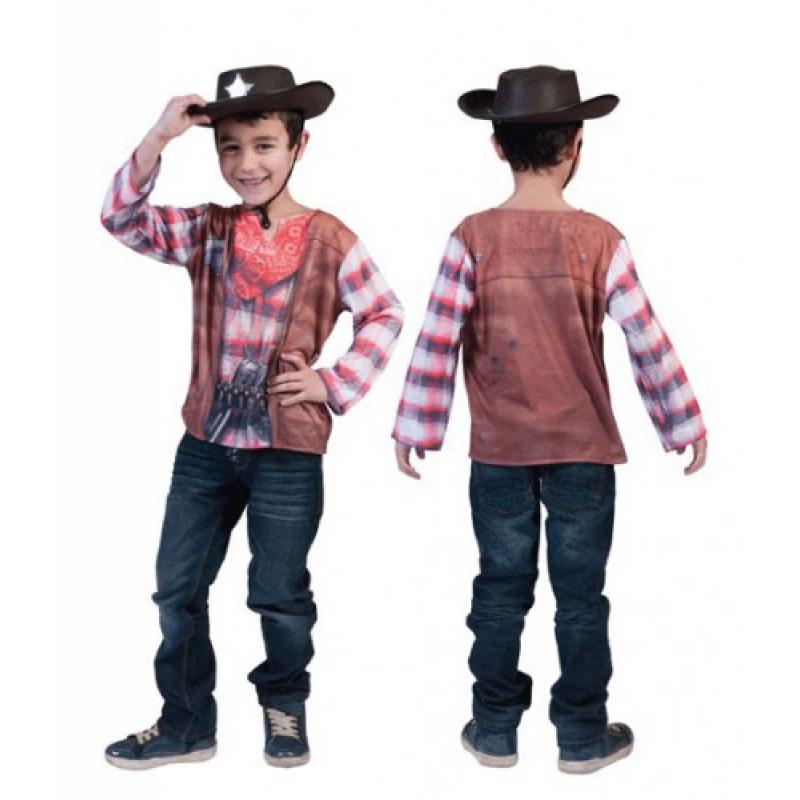 Geschiedenis kostuums Carnavalskostuum winkel Verkleedkleding cowboy shirt voor kids