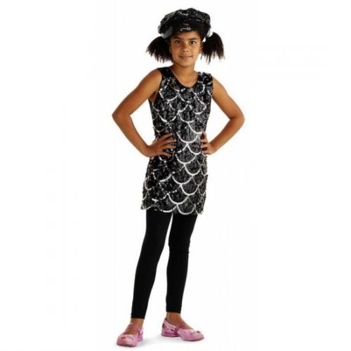 Zwarte pailletten jurken voor meiden Geen Kleuren kostuums