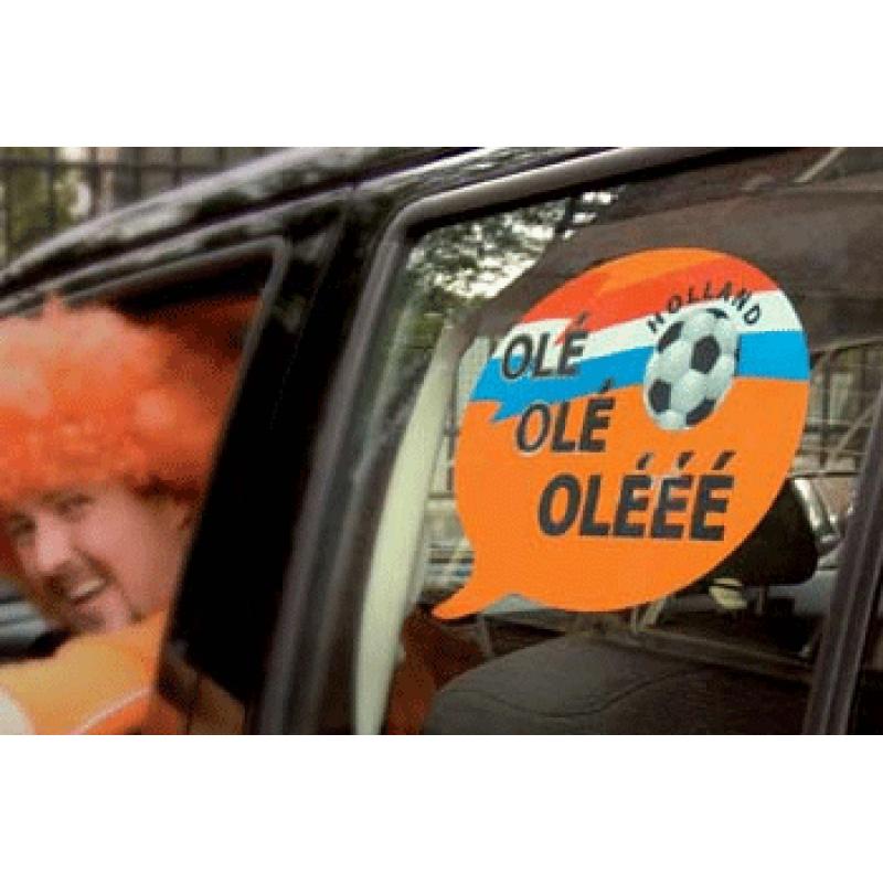 Oranje artikelen Oranje artikelen Autoraam sticker voetbal Ole Ole