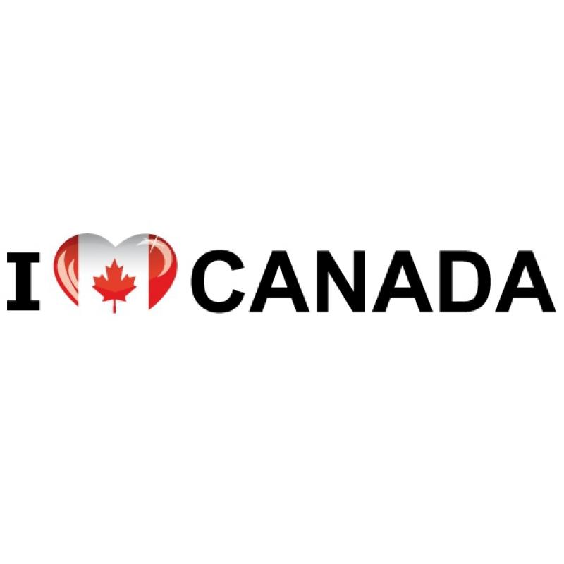 Landen versiering en vlaggen Shoppartners Koffer stickers I Love Canada