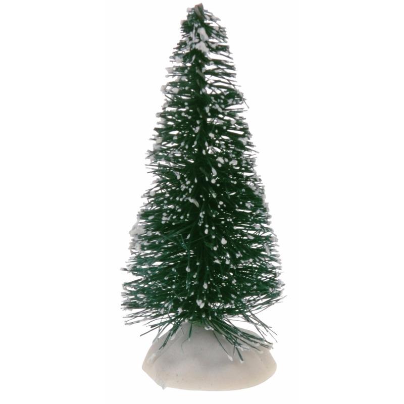 Kerst feestartikelen Geen Miniatuur kerstboompjes groen 4 stuks
