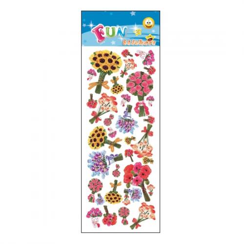 Schoolspullen Poezie album stickers bloem boeketten