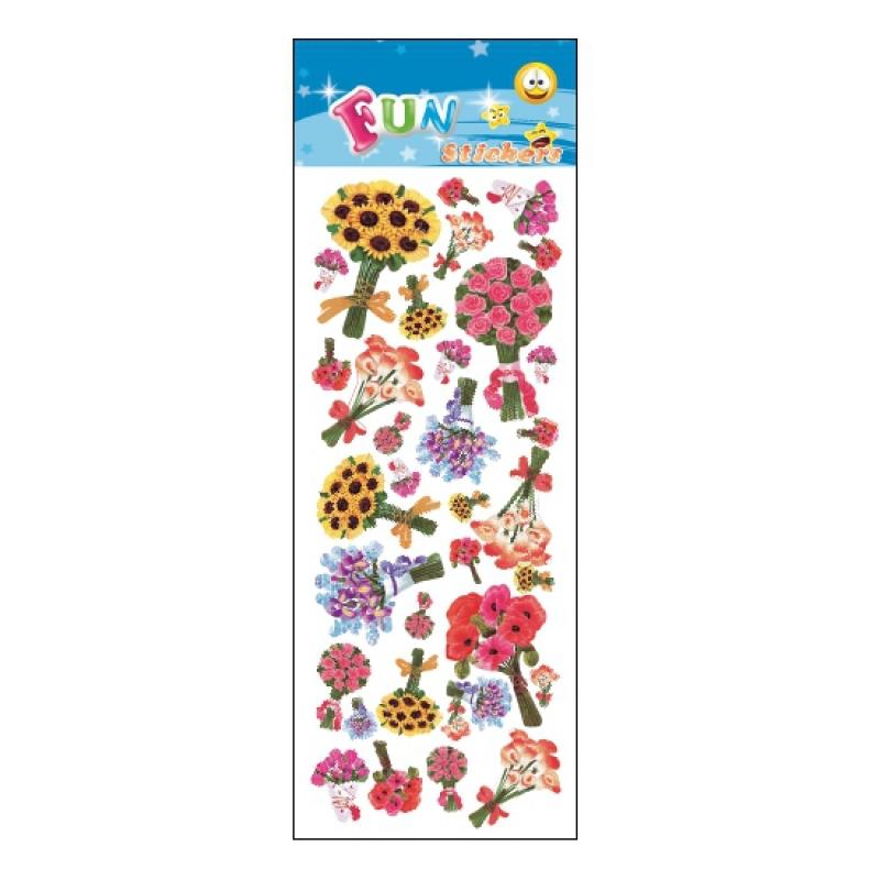 Schoolspullen Poezie album stickers bloem boeketten
