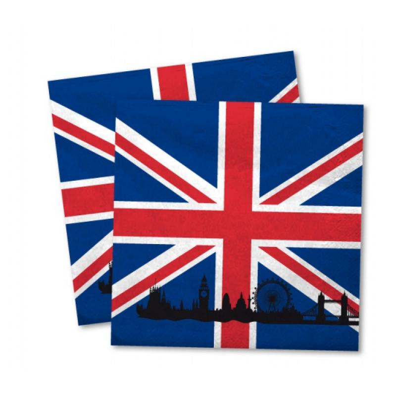 Landen versiering en vlaggen Geen Engeland servetten 33 cm